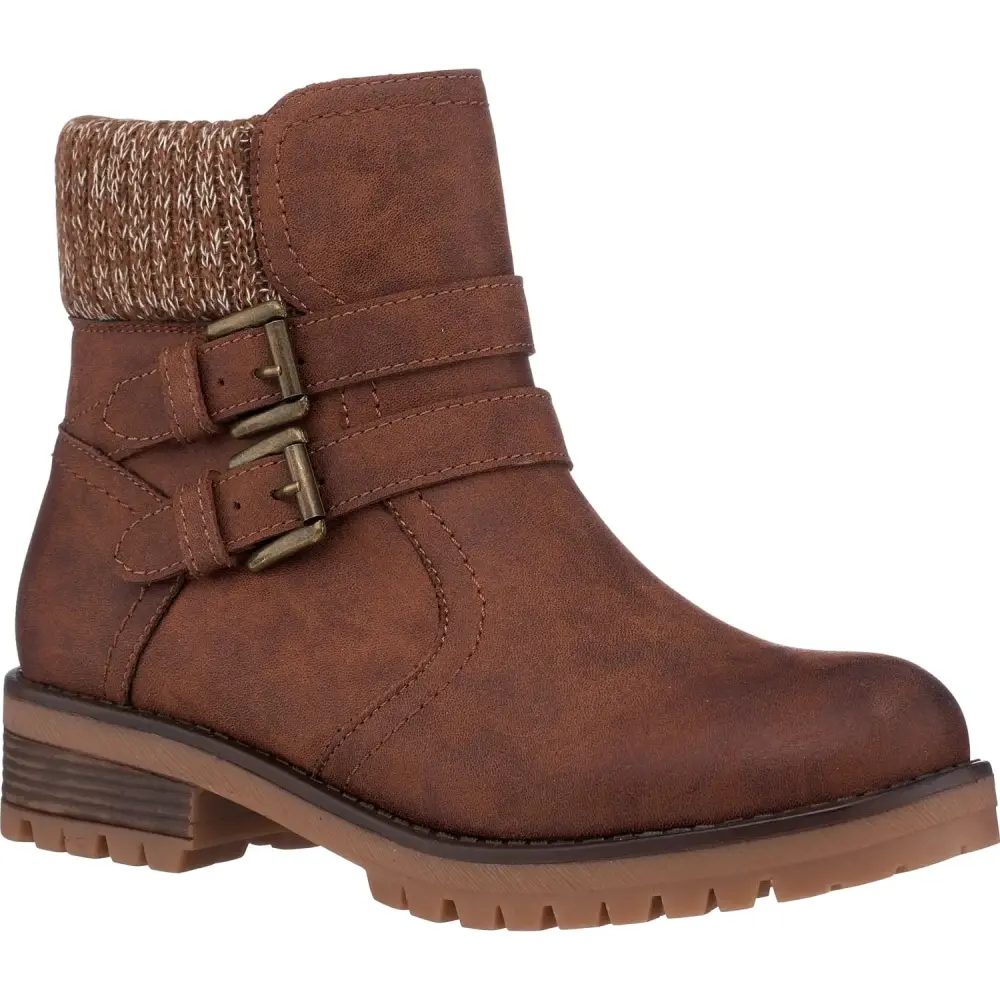 GC Shoes Womens Ankle Boots. Vegan Leather Buckle Booties. Festival Shoes & Motorcycle Boots for Women. Valli/Brown/Size 6.5