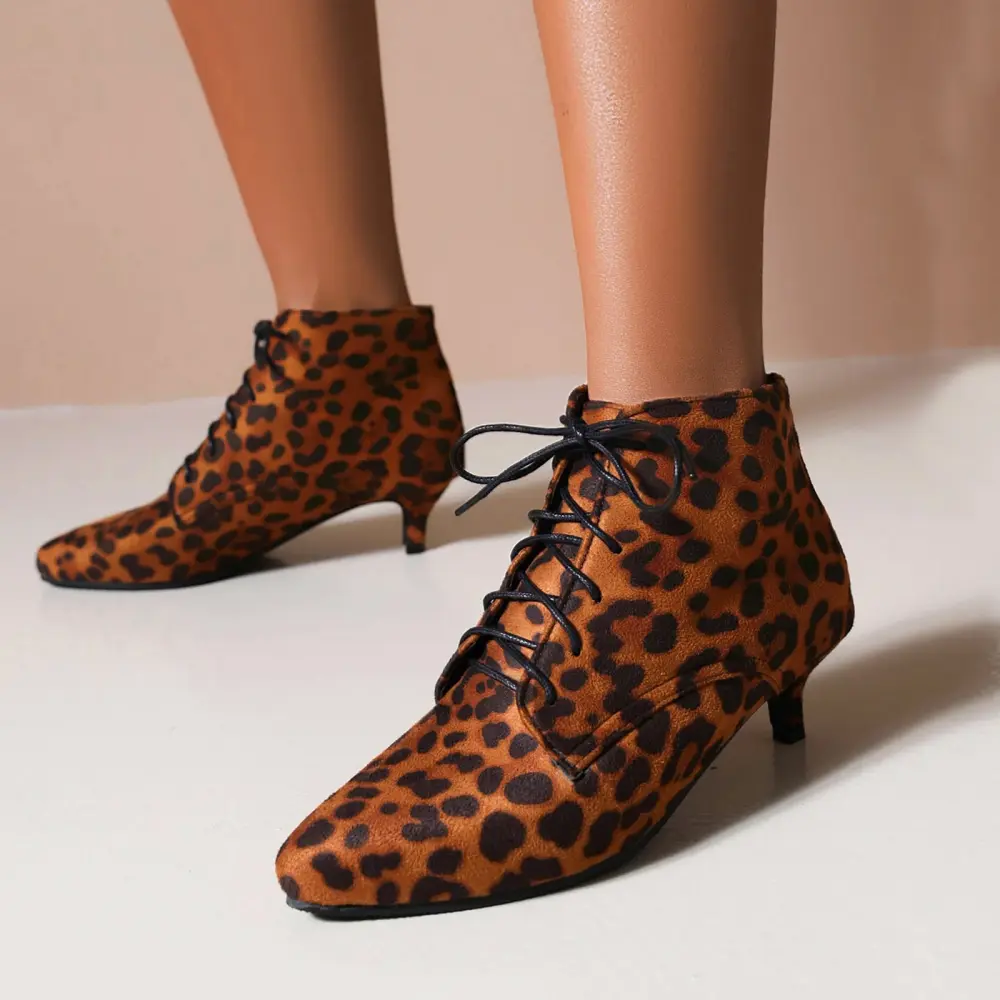 Walking Boots Women Short Boots Short Women's Boots Botines De Mujer Furry Boots Comfortable Botas De Mujer.Fashion boots suede lace up.Brown.38
