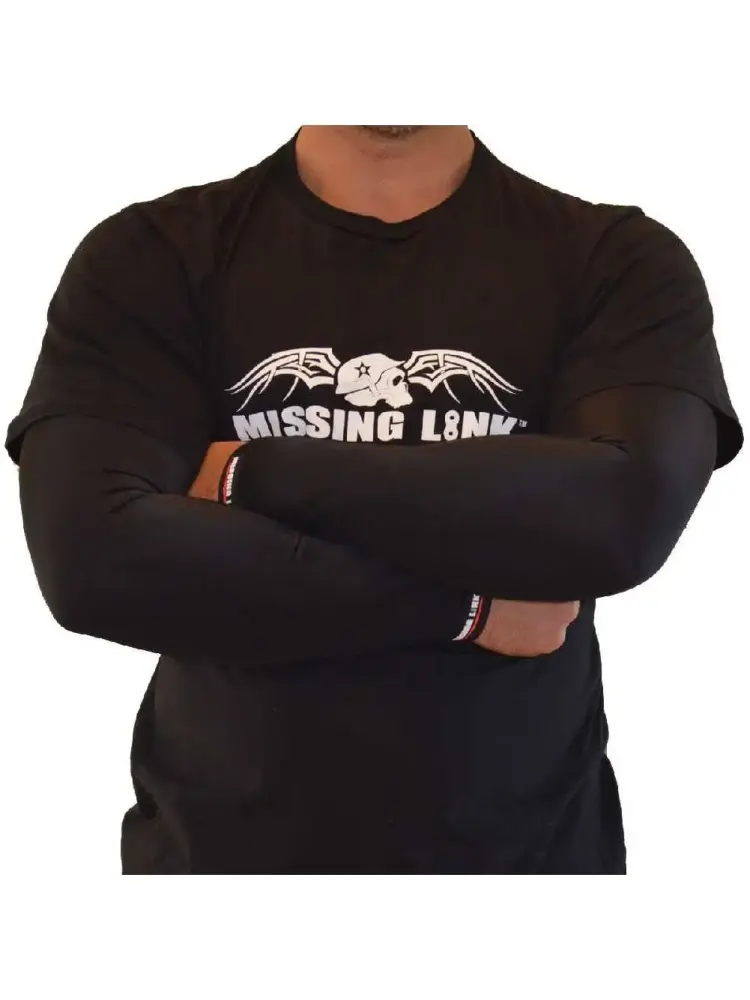 Missing Link SPF 50 Solid Black ArmPro Tattoo Compression Sleeves - APBK