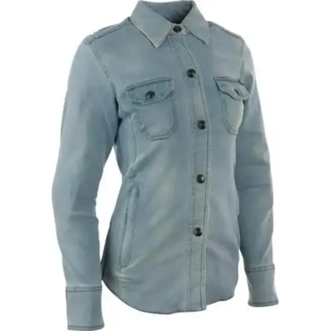 Speed Society Armored Moto Womens Shirt. Denim - Large - MGW-3852