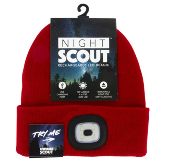 DM Merchandising NGTS-U24 Rechargeable LED Beanie Hat Assorted Colors
