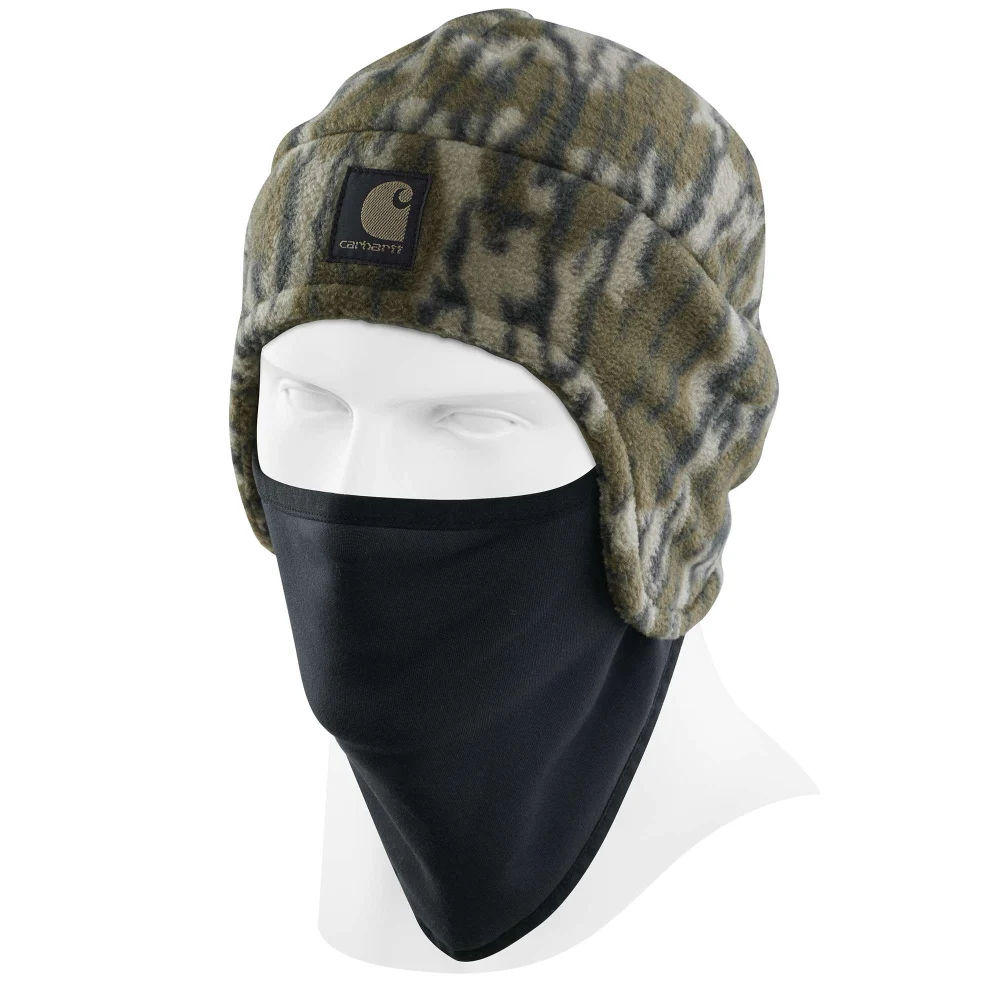 Carhartt Camo Fleece 2-in-1 Hat - Reversible Beanie and Skull Cap