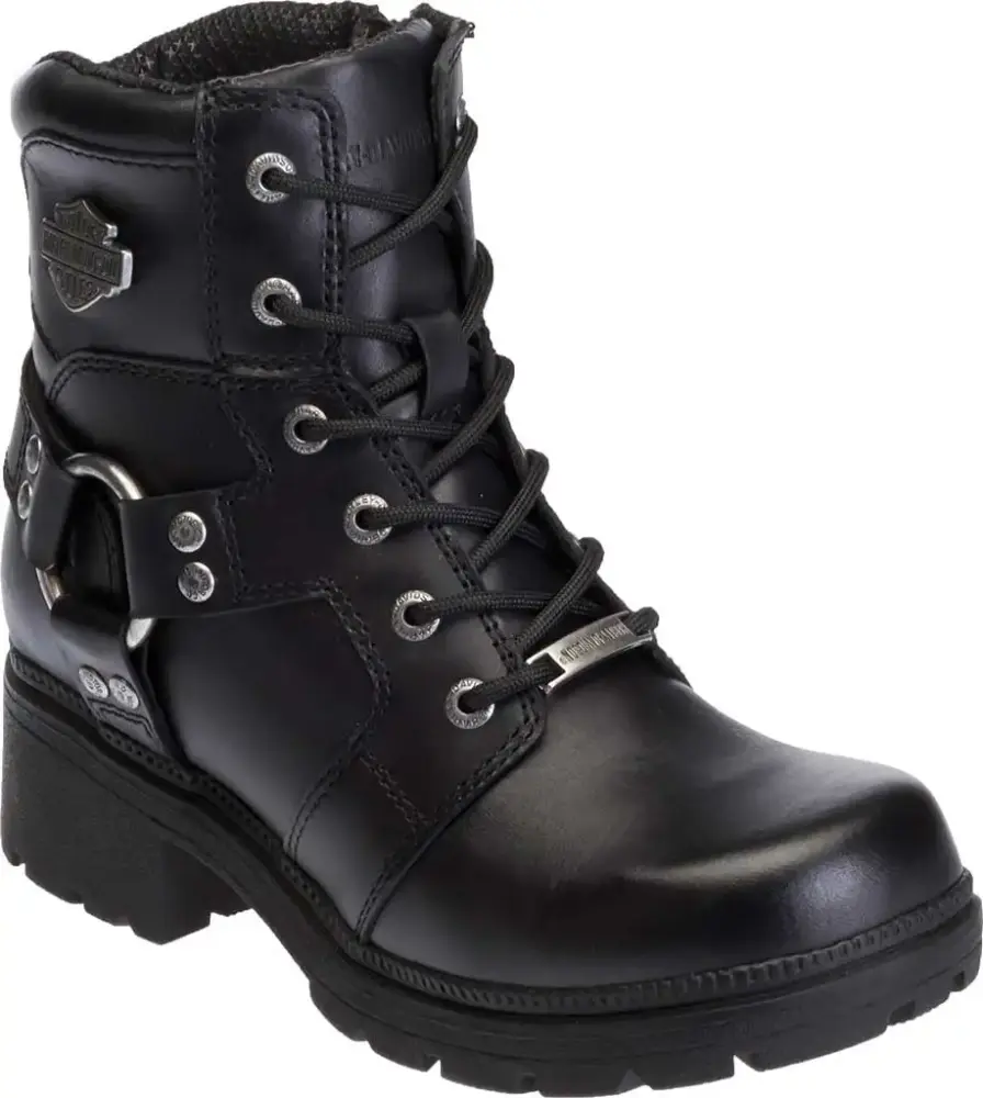 Women's Harley-Davidson Jocelyn Leather Biker Boot Black 5 M