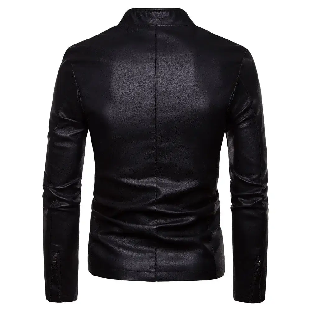Bomber Jacket Men Mens Leather Jacket Sale Fashion Winter Warm Casual Leather Zipper Long Sleeve Jacket Coat Christmas Gifts Black M-4XL