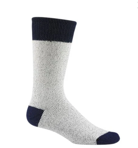 Wigwam F2020-207-LG Moose Wool Blend Boot Sock Large Sweatshirt Gray Lt/Navy