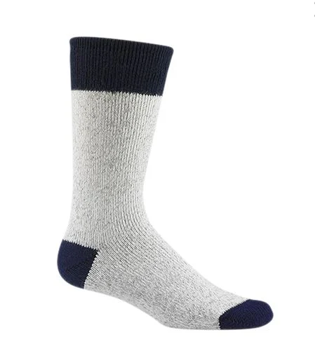 Wigwam F2020-207-XL Moose Wool Blend Boot Sock XL Sweatshirt Gray Light Navy