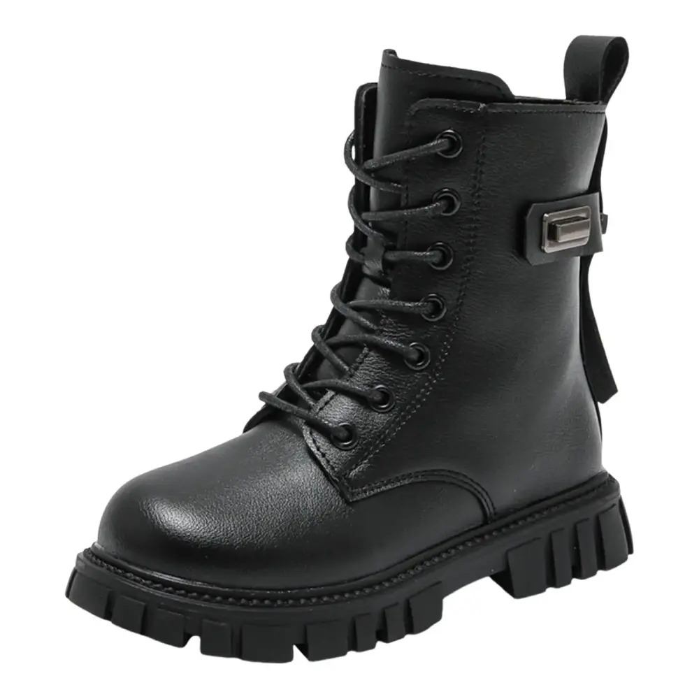 Quealent Back To School Kids Mini Boots Side Zipper Short Booties Fashion Boots for Toddler/Little/Big Kids (Black.11)