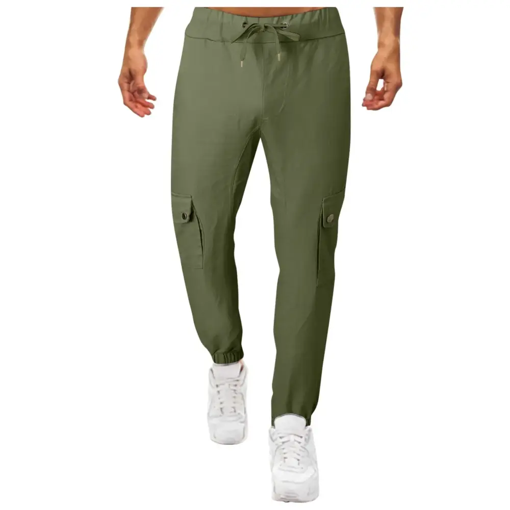 kpoplk Baggy Cargo Pants.Men Cargo Sweatpants Fashion Straight Pants Gym Workout Relaxed Fit Trousers(Green.XXL)
