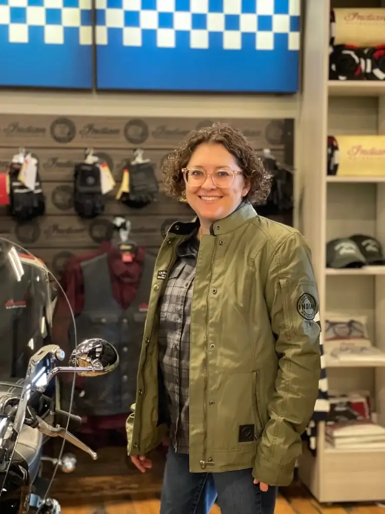 Indian Motorcycle Women's Harrison Wax Jacket. Khaki | 2833367