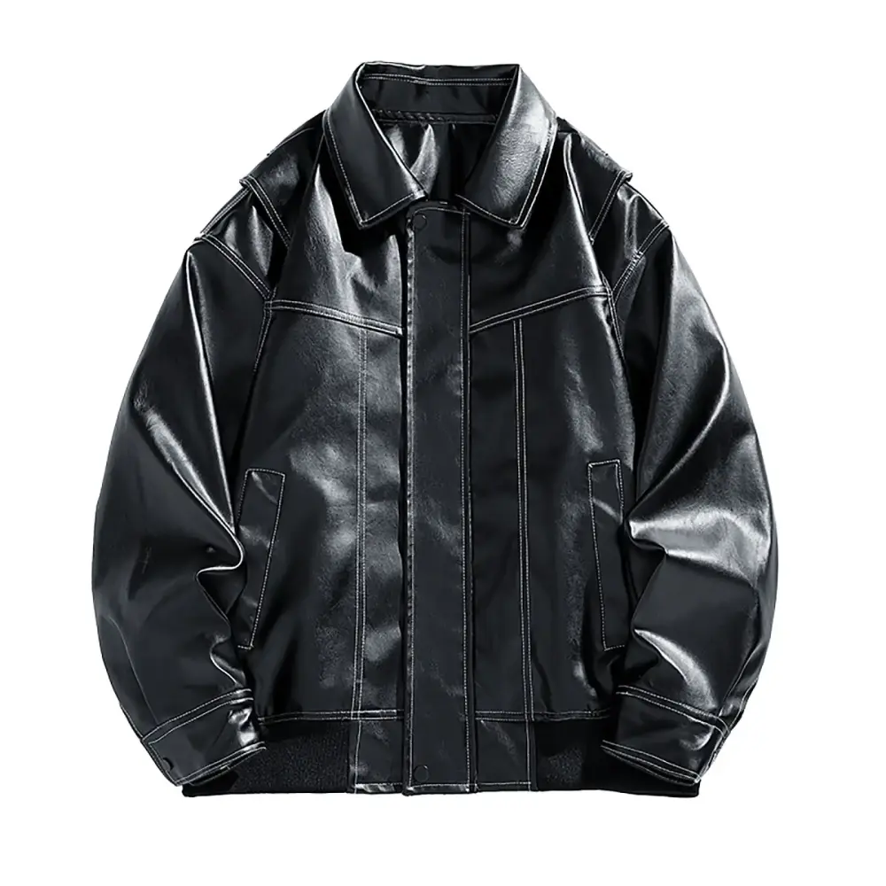 Aueoeo Men's Suit Vest.Men's Casual Business Vests Men's Fashion Men's Leather Motorcycle Jackets Casual Tops Coats Breathable Multi-Pocket On Clearance
