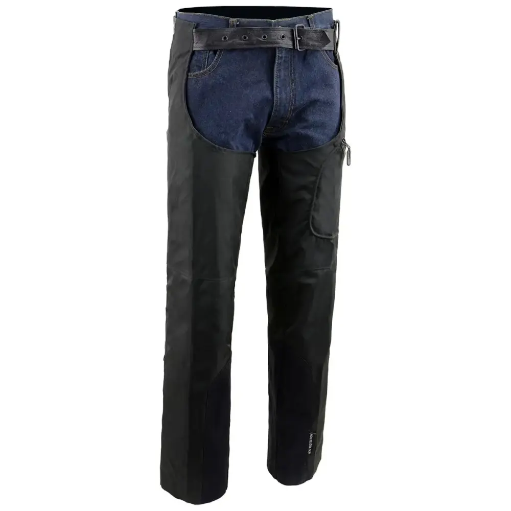 NexGen SH2258 Men's Black Textile Riding Chaps with Heat Protection X-Small