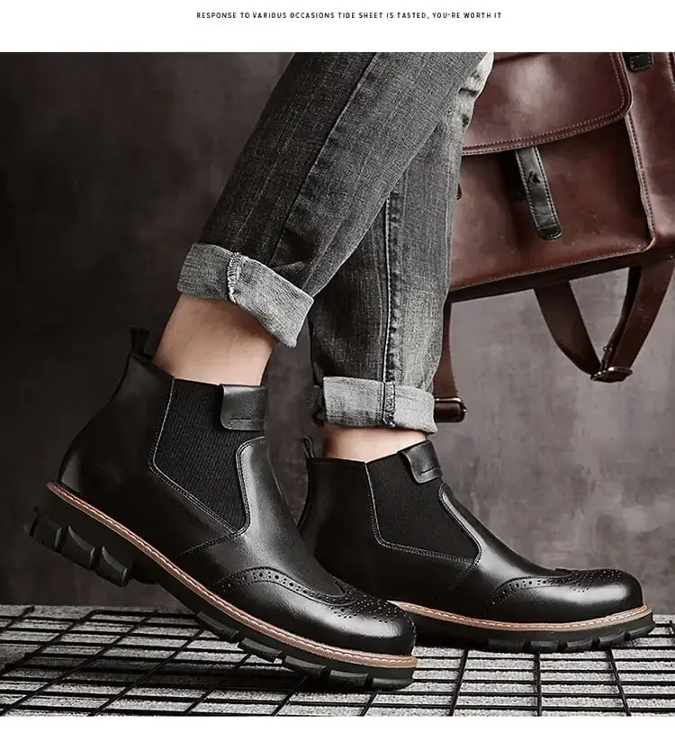 boots men's trendy high-top overalls British casual Chelsea boots trendy men's motorcycle boots retro desert boots