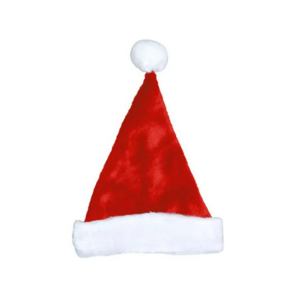 Dyno Red Plush Christmas Santa Hat with White Plush Cuff and Pom 17 Inch