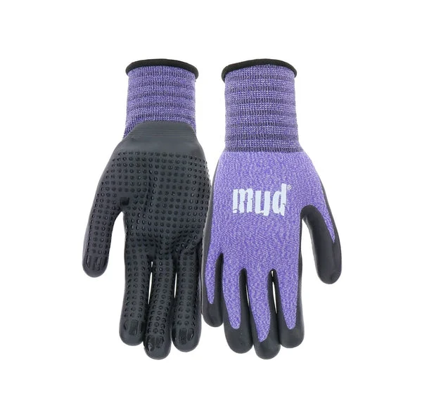 Mud MD31011V-W-SM Women's Coated Gloves Violet for Gardening and Work