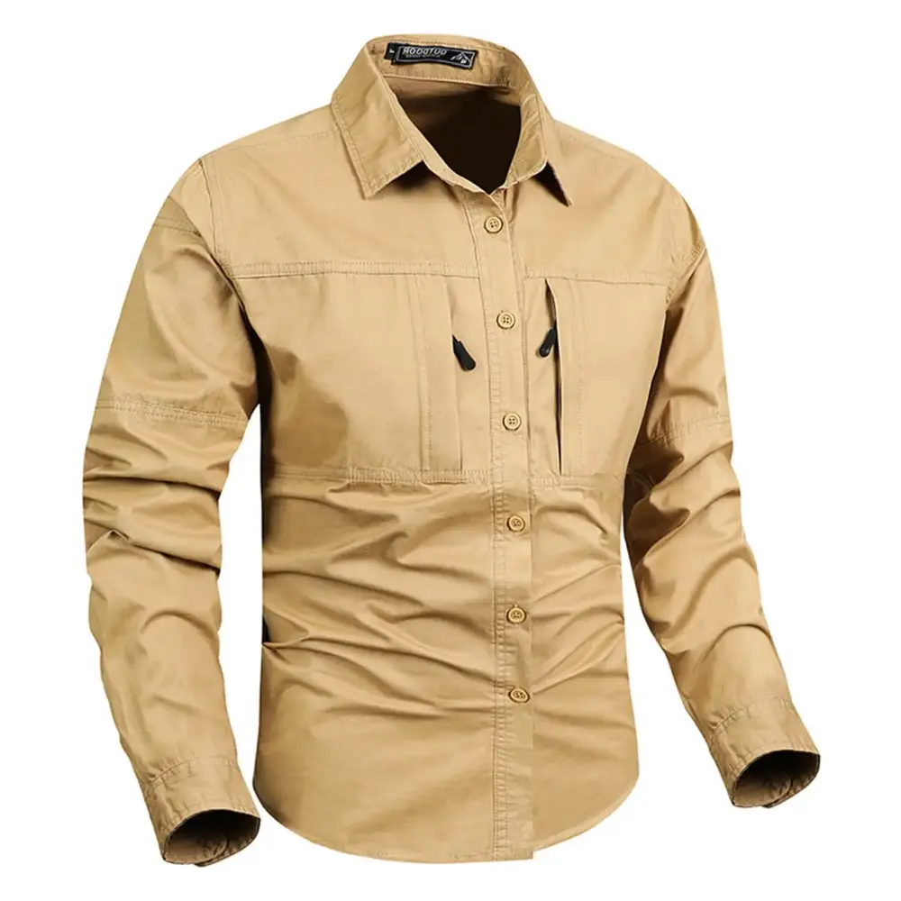EOYWHK Denim Jacket for Men's Fashion Casual Solid Color Cargo Pockets Buttons Long Sleeve Turndown Collar Blouse��Autumn Looks