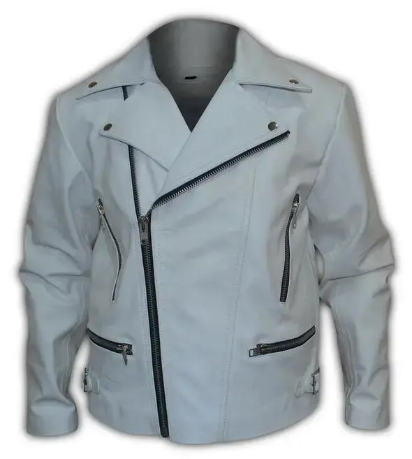 White Biker Designer Motorcycle Leather Jacket SouthBeachLeather