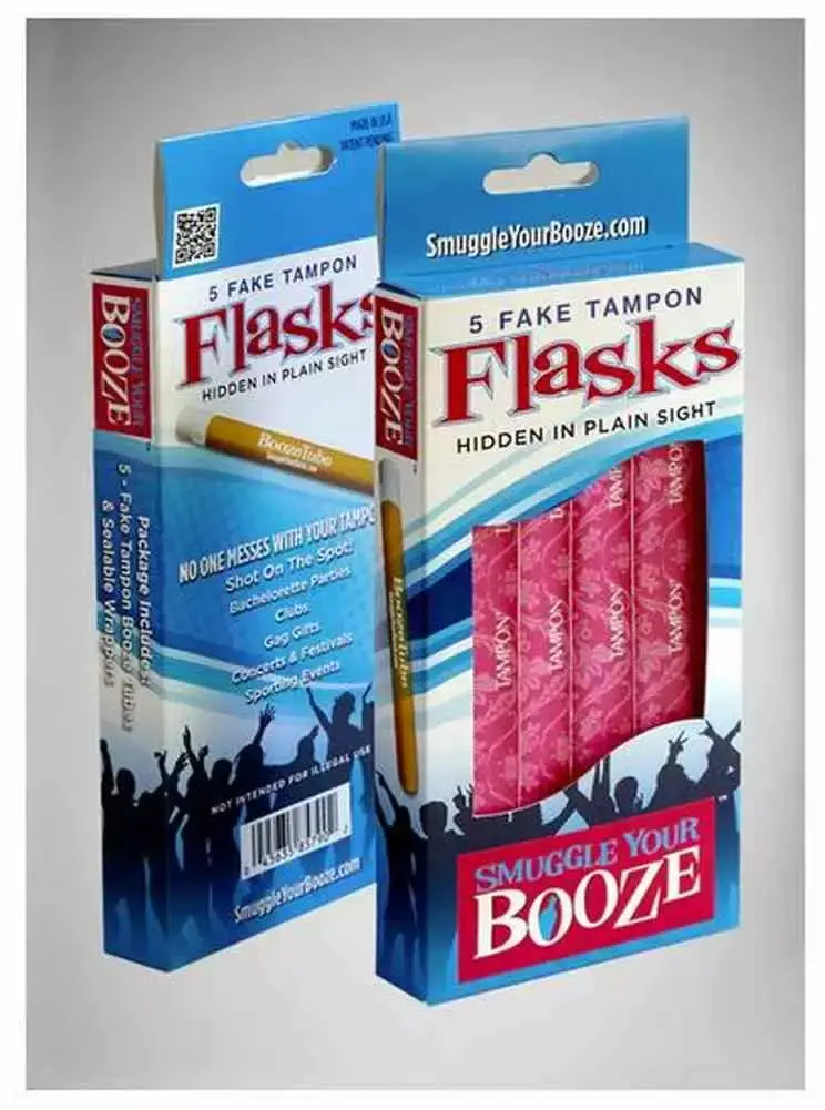 Smuggle Your Booze 5 Fake Tampon Booze Tubes Alcohol Flask for Concert Festival
