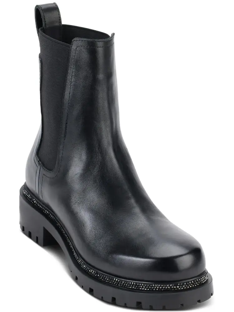 DKNY Womens Rick Leather Motorcycle Boots - MGW-27499