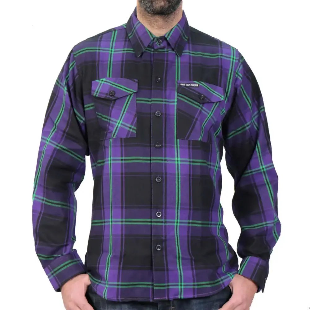 Hot Leathers FLM2011 Men's 'Voodoo' Flannel Long Sleeve Shirt Medium