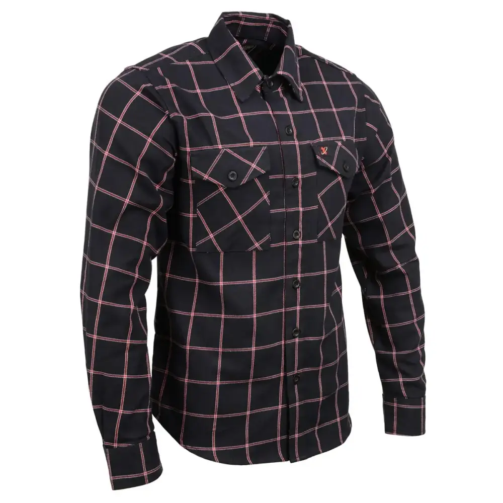 Milwaukee Leather MNG11651 Men's Black and Red Long Sleeve Cotton Flannel Shirt 2X-Large