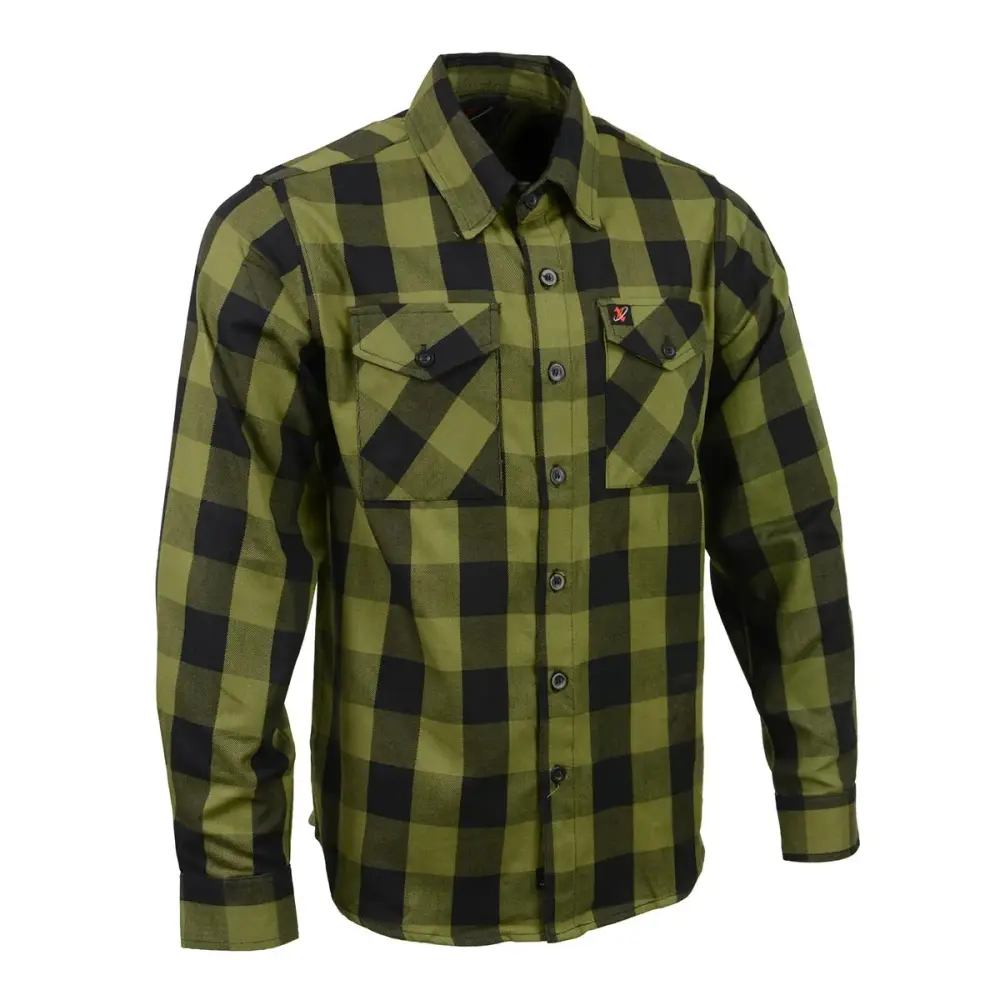 Milwaukee Leather MNG11668 Men's Black and Green Long Sleeve Cotton Flannel Shirt 3X-Large