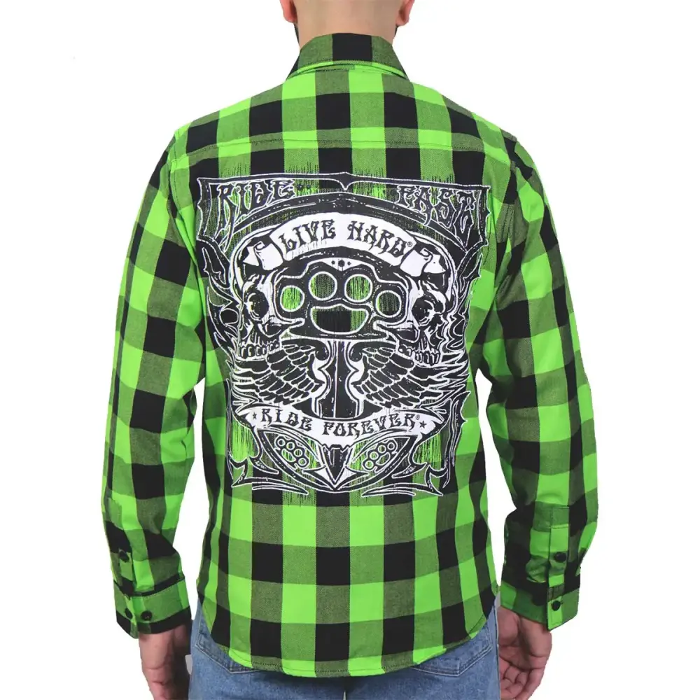 Hot Leathers FLM2106 Men's 'Brass Knuckles' Flannel Long Sleeve Shirt Large
