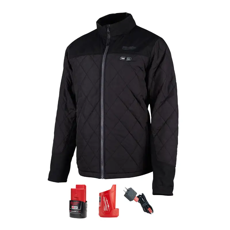 Milwaukee M12 AXIS XXXL Long Sleeve Unisex Full-Zip Heated Jacket Kit Black