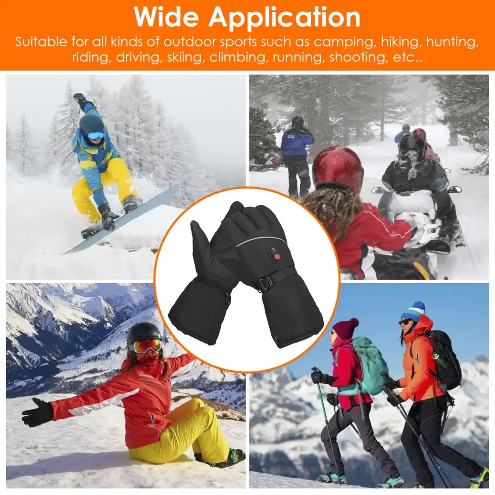 iMounTEK Electric Heated Gloves Battery Powered USB Touchscreen Gloves Windproof Winter Hands Warmer Unisex for Outdoor Motorcycle Cycling Skiing Skating