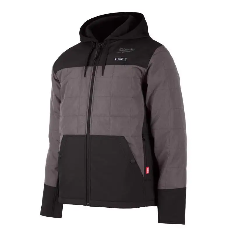 Milwaukee M12 M Long Sleeve Men's Hooded Heated Jacket Kit Gray Winter Apparel