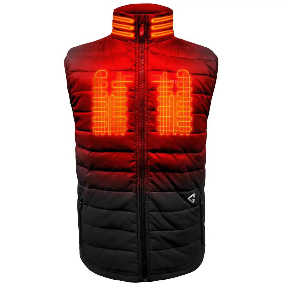 Gerbing GER-KPVST-7V 7V Khione Puffer Heated Vest 2.0 for Men. Black 2XL