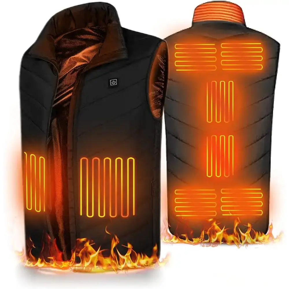 Heated Vest Men Women Heated Vest Jacket Electric Heated Clothing with 9 Heating Zones 3 Adjustable Heat Levels Warm Heating Vests with Heating for Outdoor Motorcycle Camping.