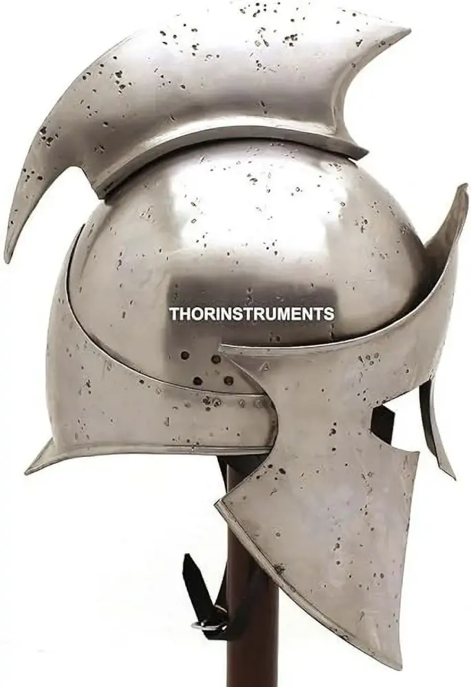 Medieval Warrior 18G Steel Greek Spartan Helmet with Leather Liner