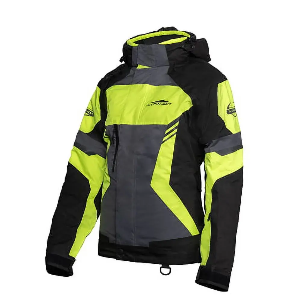 KATAHDIN GEAR DAGGER JACKET WOMENS. BLACK/GREY/HI-VIZ - 2X-L