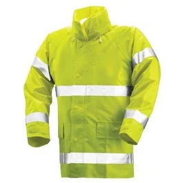 Lime Yellow High-Visibility PVC Jacket Large for Safety