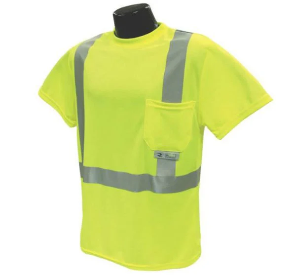 Radians ST11-2PGS-2X Class 2 T-Shirt Moisture Wicking Green 2X-Large Safety Work Shirt