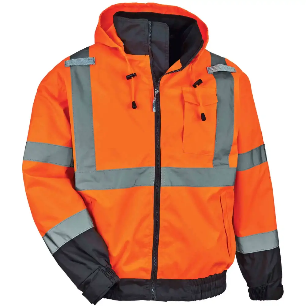 Ergodyne GloWear?? 8379 Type R Class 3 Fleece Lined Bomber Jacket. Orange. 4XL
