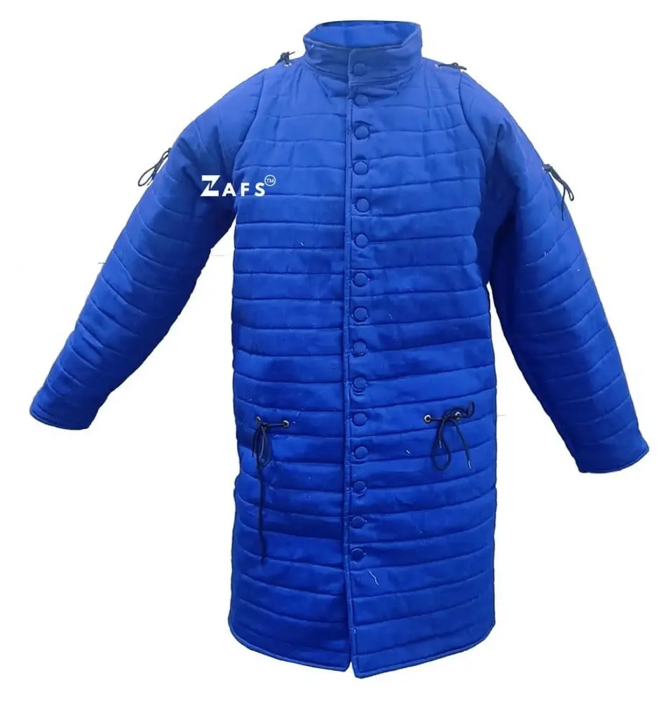 Medieval Gambeson Coat Thick Padded Full Sleeves Aketon Jacket Cotton Fabric Armor for LARP Reenactment Fair