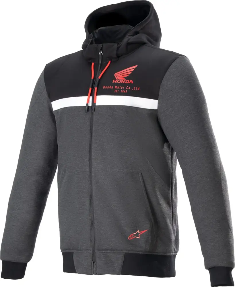 Alpinestars Honda Chrome Mens Street Zip Up Hoody Black/Red SM