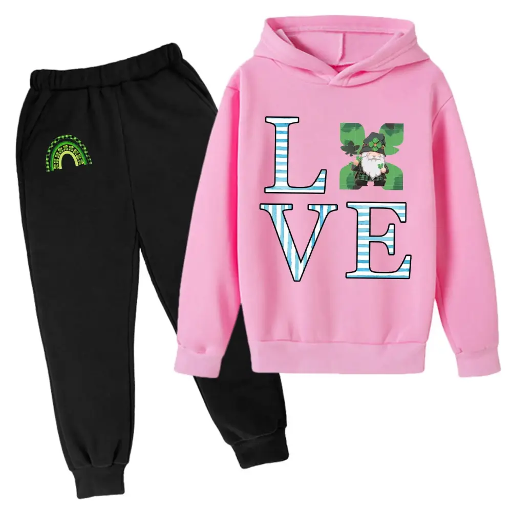 OJinShaWanO Cute Baby Boy Outfits Summer Kids Hoodie Sweatshirt and Sweatpants Irish Festival Pullover Hoodie Set Tracksuit 2 Piece Outfits