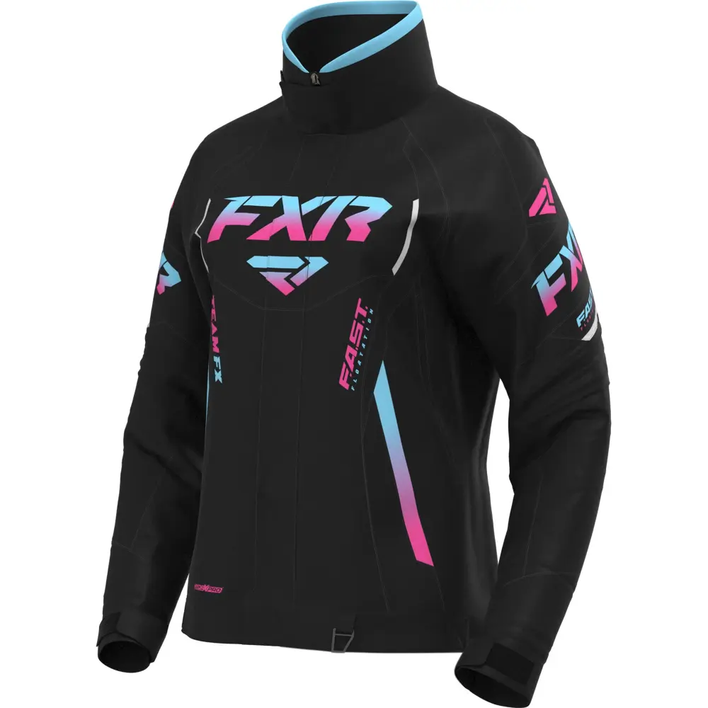 FXR Womens Team FX Snowmobile Jacket HydrX Pro Thermal Flex Black Sky-Pink Fade - 8 220240-1053-08
