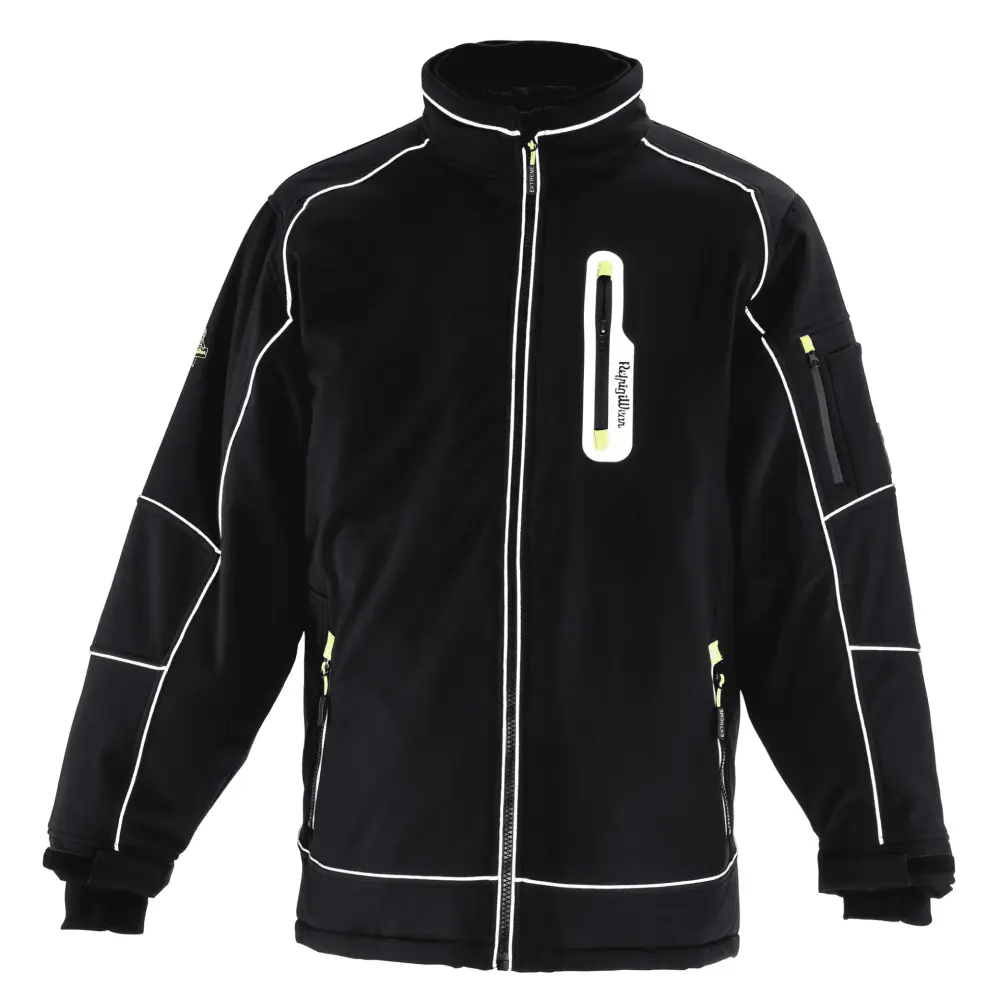 RefrigiWear Men's Extreme Softshell Insulated Jacket -60F Cold Protection (Black. 5XL)