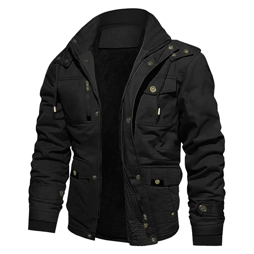 FhsagQ Male Jean Jacket Mens Big and Tall Mens Autumn and Winter Fashion Leisure Washing Detachable Hooded Cotton Plus Velvet Padded Long Jacket Leather Jacket Mens 5Xl XXXL