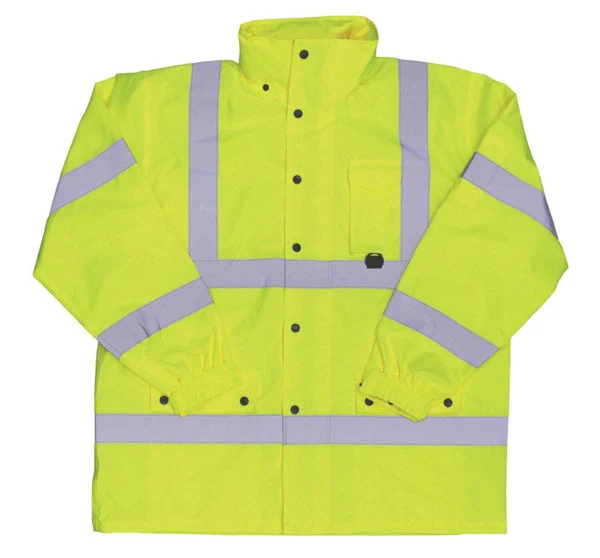 Boss 3NR6000M High Visibility Waterproof Lined Rain Jacket Medium for Outdoor Work