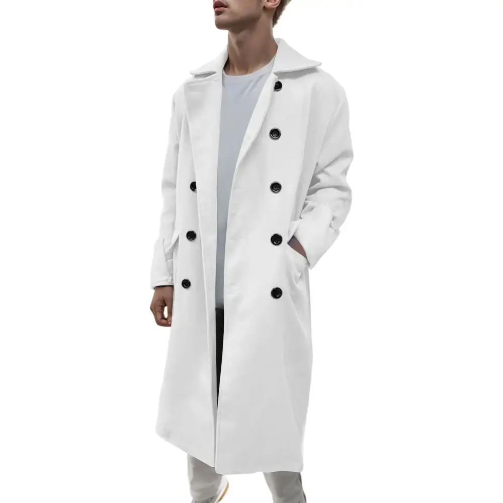 FhsagQ Male Jean Jacket for Men Mens Autumn and Winter Long Windbreaker Wool Coat Coat Solid Color Slim Body Jean Jacket Men 5Xl Leather Jacket for Men Casual XXXL