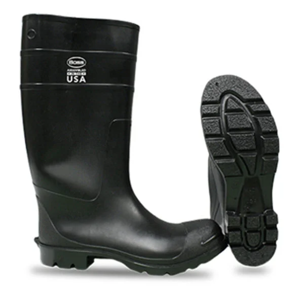 Boss 2KP396208 Knee Plain Toe Boot Black #8 x 16 Inch