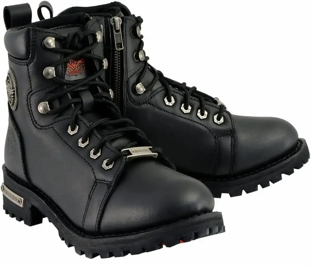 XINZHEN Women's Premium Leather Lace-Up Motorcycle Rider Boots Collection MBL - 10