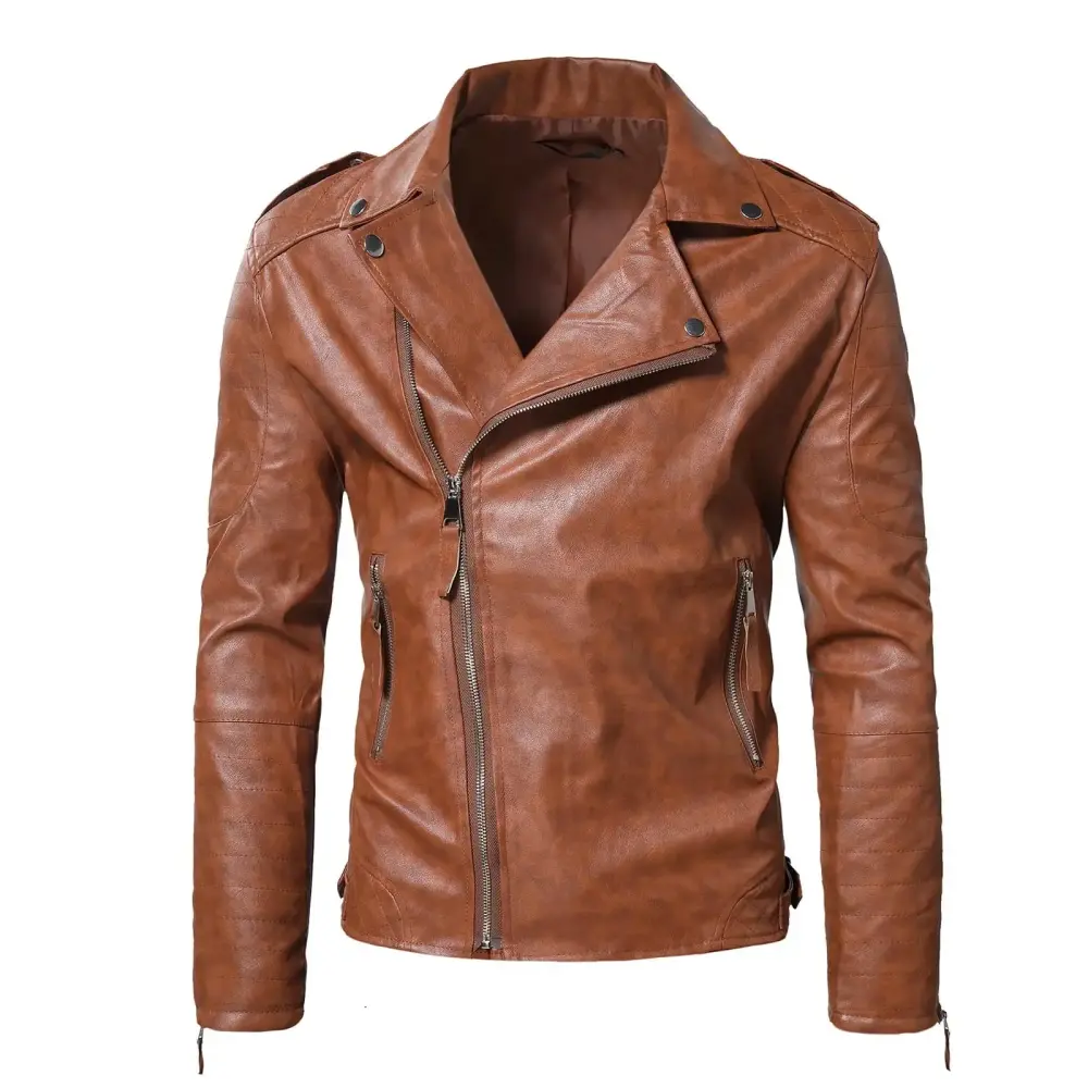 Durtebeua Mens Leather Jacket Tall Casual Autumn Winter Motorcycle Jacket Coat Outwear & Jackets