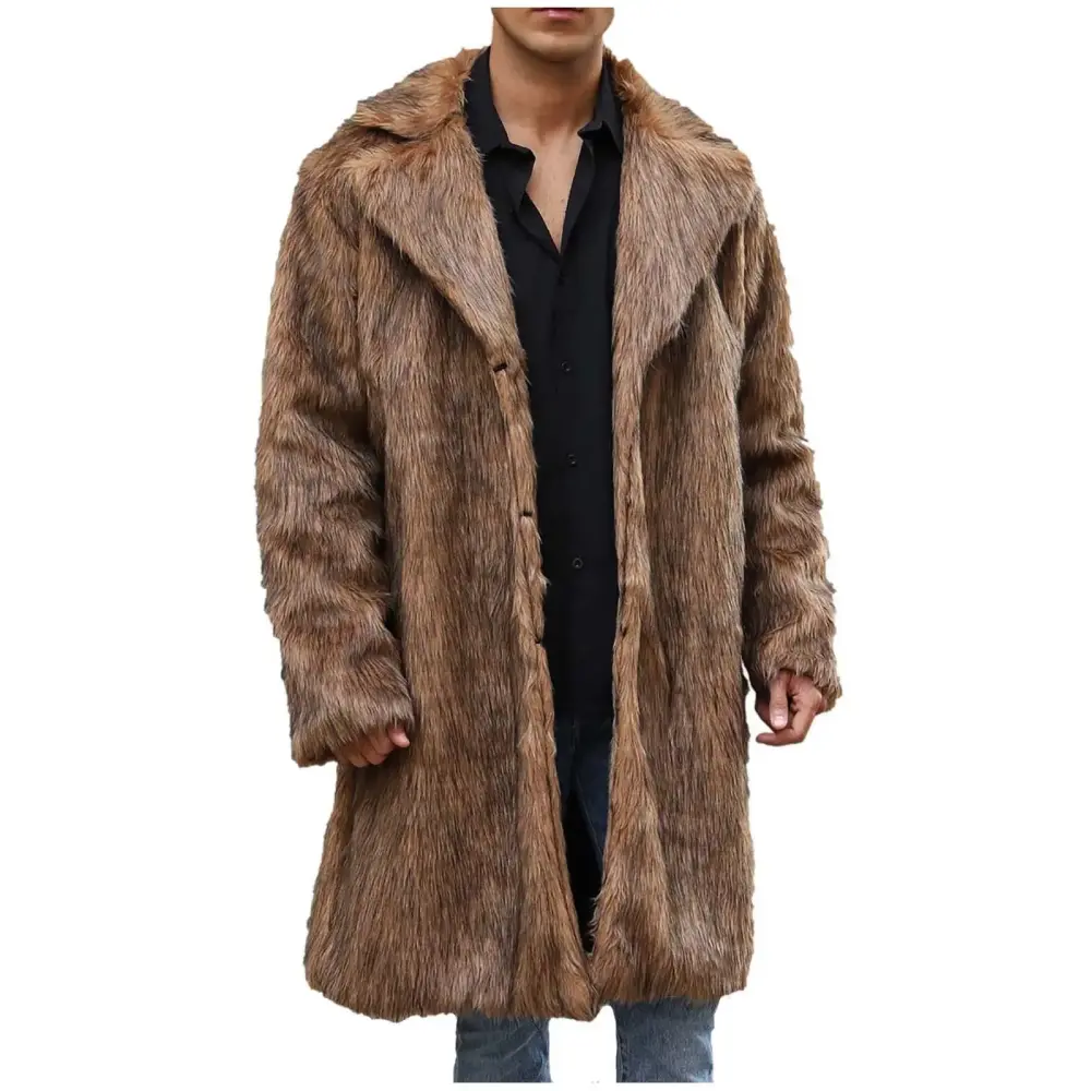 Mens Golf Jacket Men's Leather Coat Lightweight Winter Jackets for Men Sale Mens Warm Jacket Mens Warm Fleece Long Coat Jacket Winter Solid V-Neck Outerwear