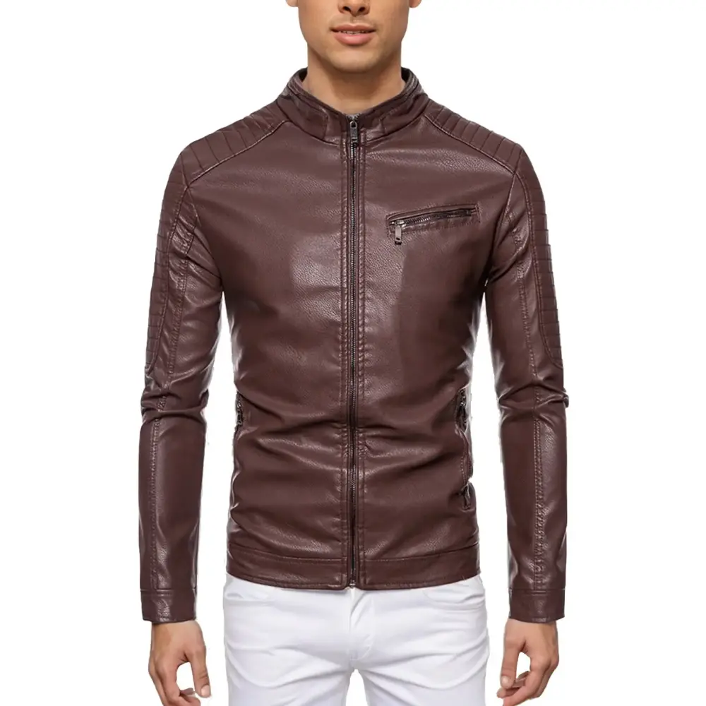ChuChuDonRen Men's Leather Jacket Men's Vintage Motorcycle Jacket Riding Motorbike Leather MOTORCYCLE JACKETS FOR MEN