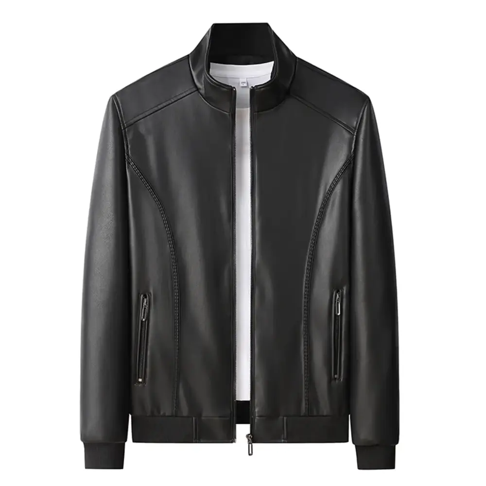 Durtebeua Men Leather Jacket Casual Casual Motorcycle Coat Casual Winter Jacket Stand Collar Detachable Hooded